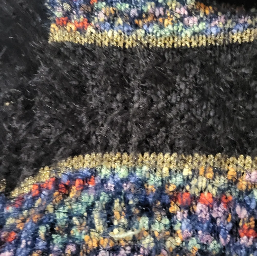 CLEARANCE New Directions Black and Multicolor Cowl Neck Sweater - Picture 5 of 10